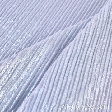 Tissu de broderie de jersey de paillettes métallisée en polyester rayon